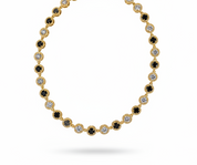 Collana tennis nero bianco - oro