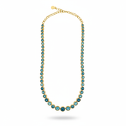 Collana tennis oro azzurro - quadrata