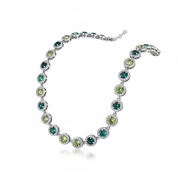 Collana tennis verde - argento