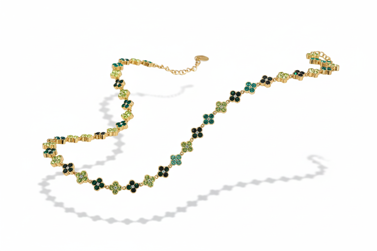 Collana verde oro - floating 3:2