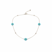 Collier fiori turchesi - argento