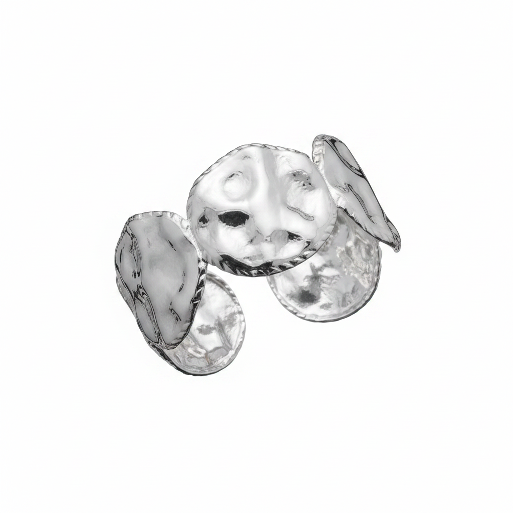 Cuff hammered largo - argento