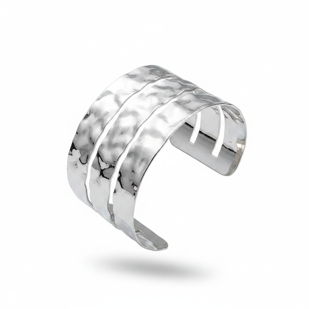 Cuff martellato argento 45°