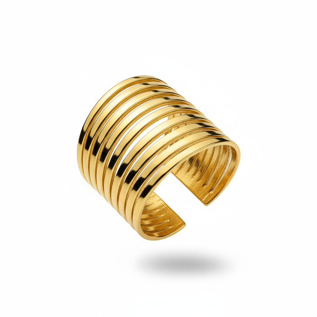 Cuff Multi-Wire Gold - Tre Quarti