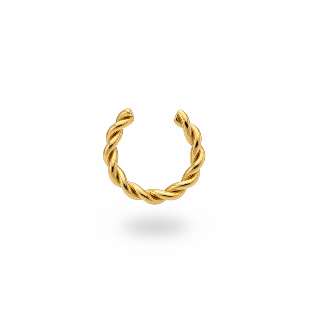 Cuff Twisted Maxi Gold - Laterale