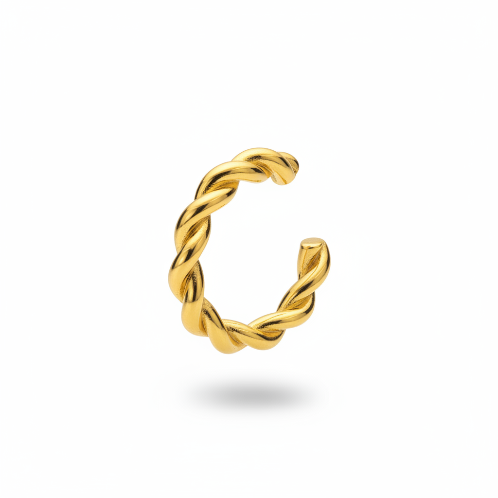 Cuff Twisted Maxi Gold - Tre Quarti