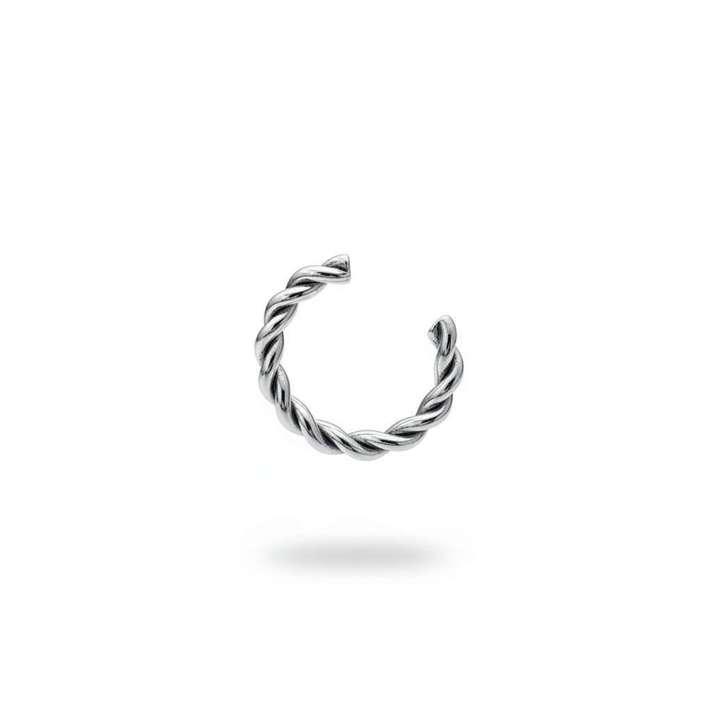 Cuff Twisted Maxi Silver - Tre Quarti