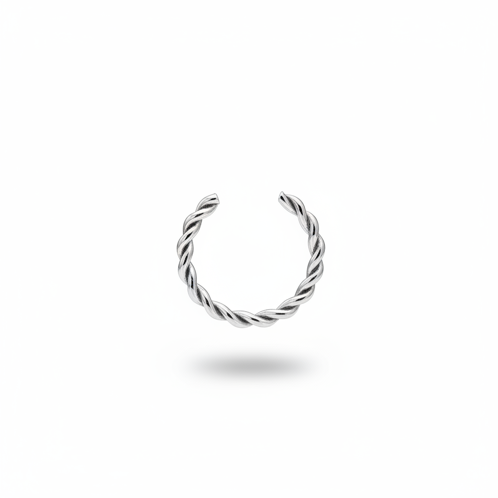 Cuff Twisted Silver - Frontale