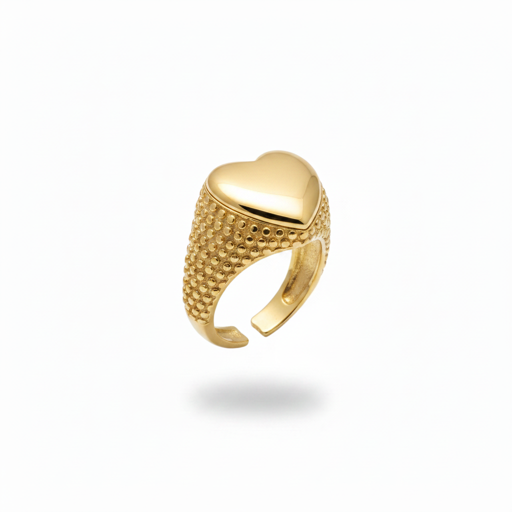 Cuore piatto oro