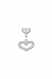 Cuoricino allungato argento – singolo