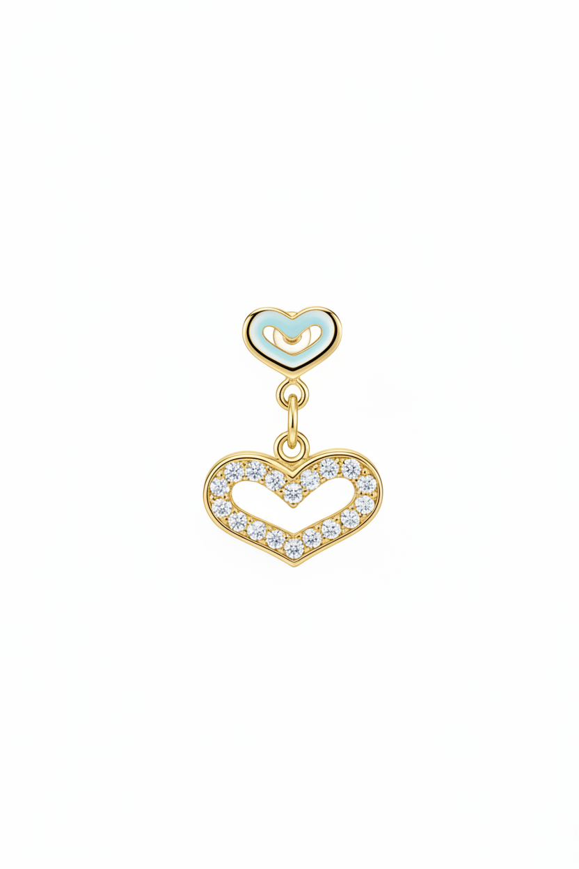 Cuoricino allungato oro – identico all'argento