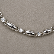 Dettaglio della collana argentata