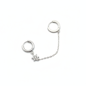 Doppio Huggie Stella + Catena - Argento