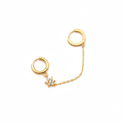 Doppio Huggie Stella + Catena - Oro