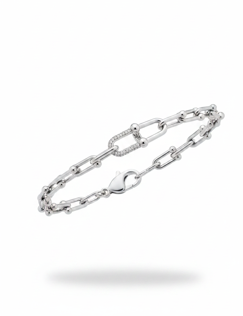 Doppio paperclip argento