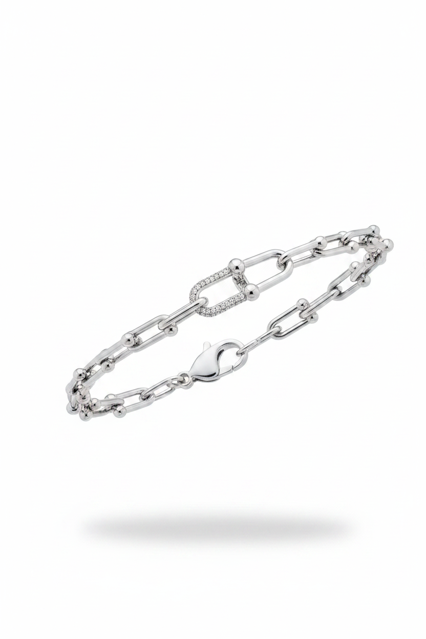 Doppio paperclip argento