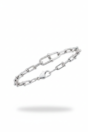 Doppio paperclip argento