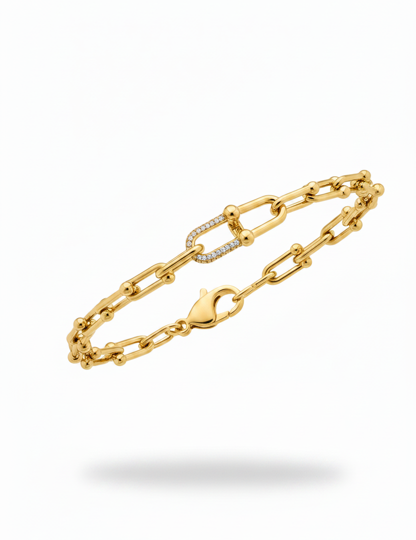 Doppio paperclip oro