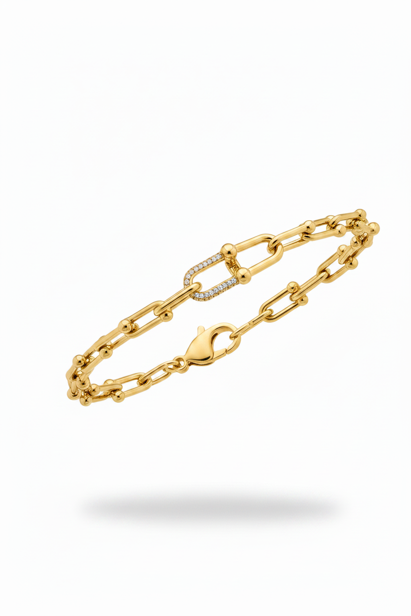 Doppio paperclip oro