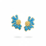 Fiore asimmetrico oro azzurro – vista singola