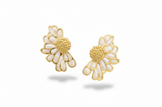 Fiore asimmetrico oro bianco perla – coppia