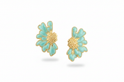 Fiore asimmetrico oro celeste – coppia