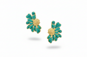 Fiore asimmetrico oro verde acqua – coppia