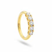 Gold five stone ring