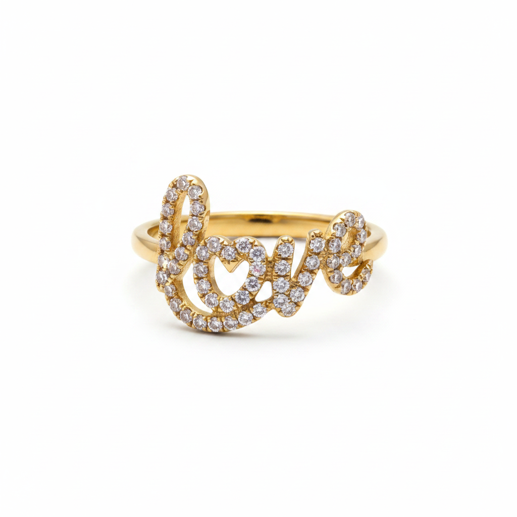 Gold love ring