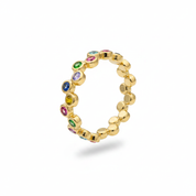 Gold multicolor eternity ring