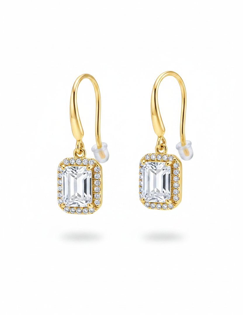 Gold shepherd hook earrings