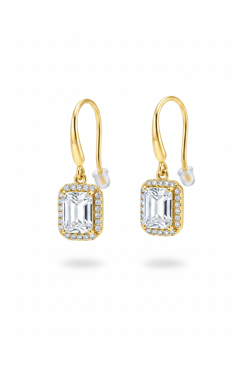 Gold shepherd hook earrings