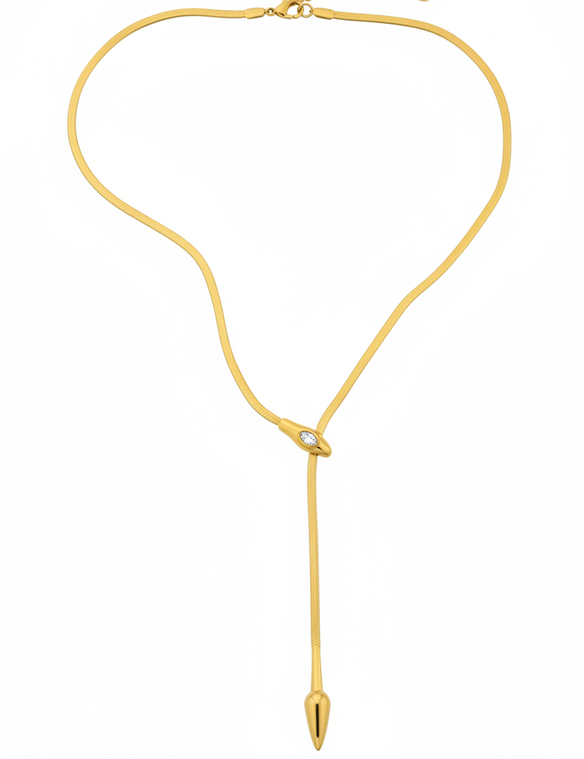 Gold snake lariat identical to reference