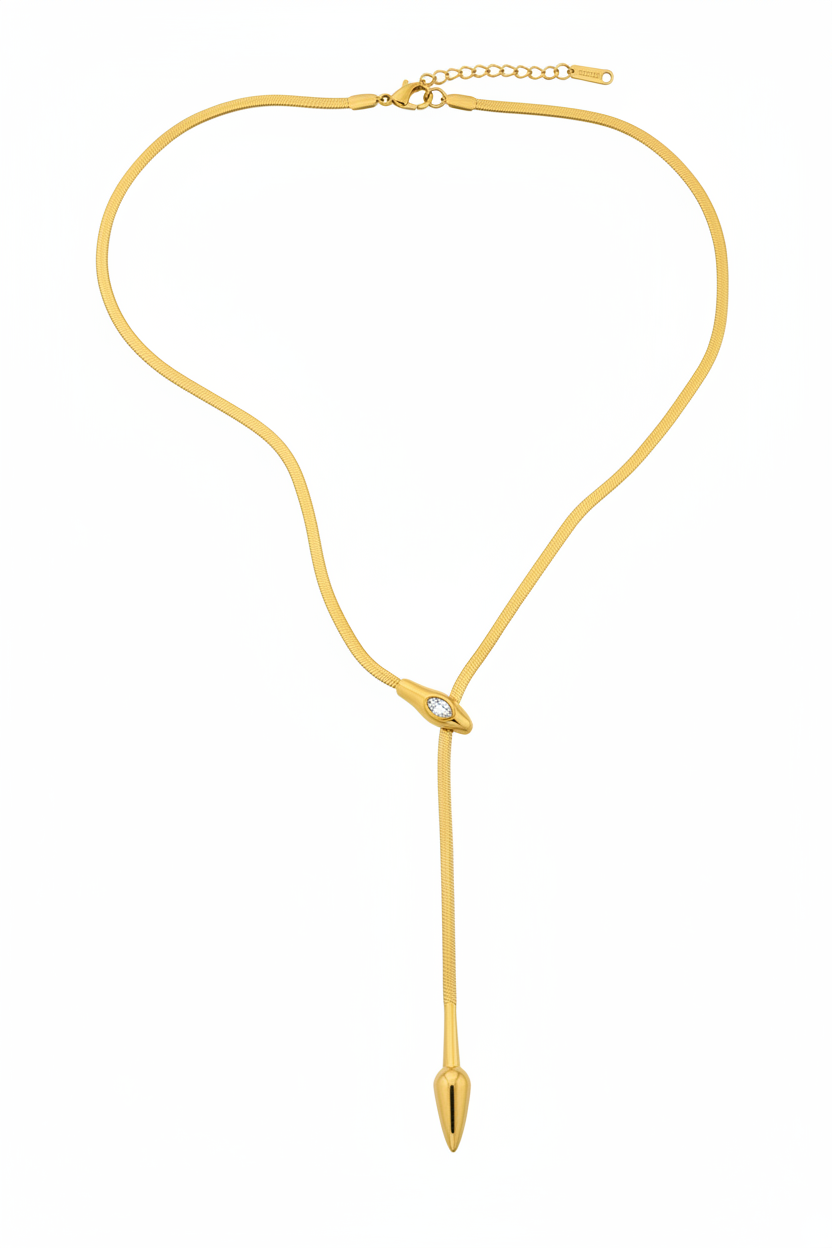 Gold snake lariat identical to reference