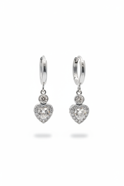 Heart Earrings Silver – Same Pose