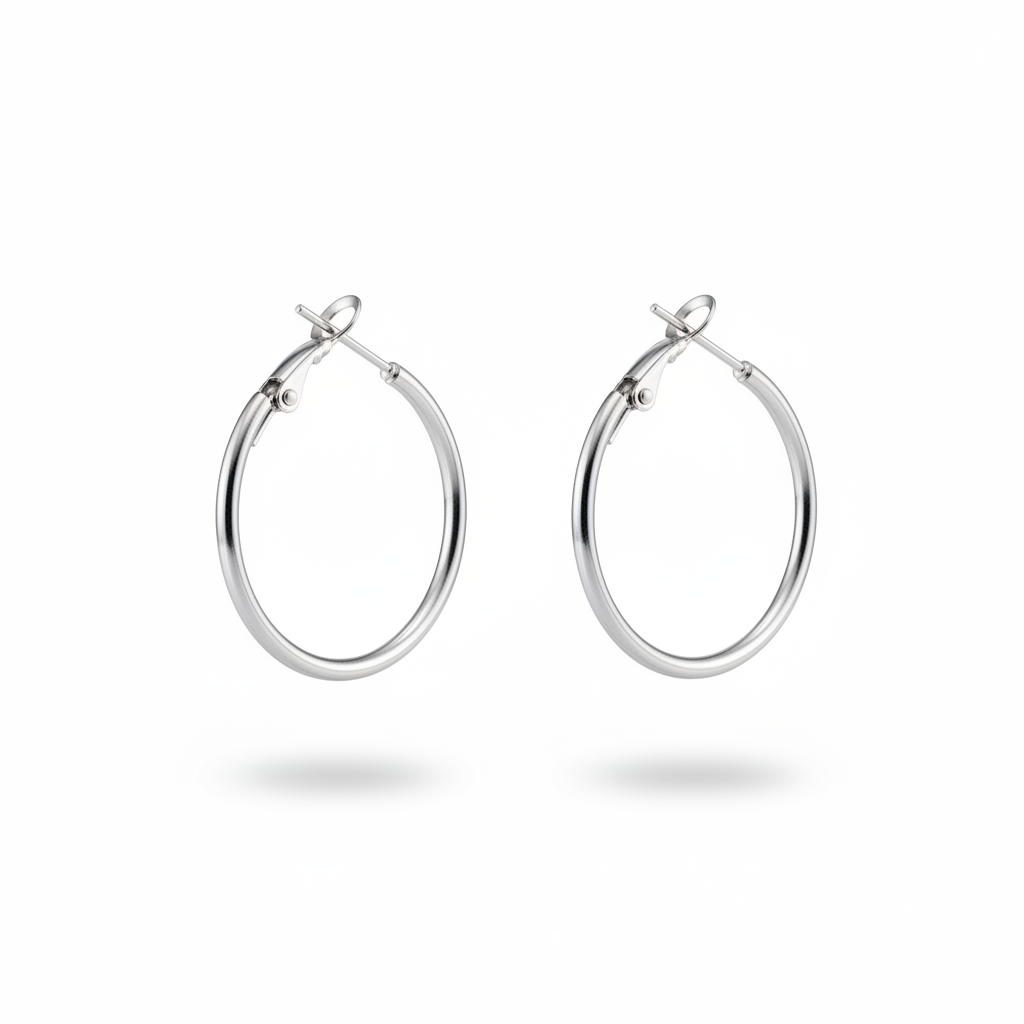 Hoop argento – chiusura gancio aperto