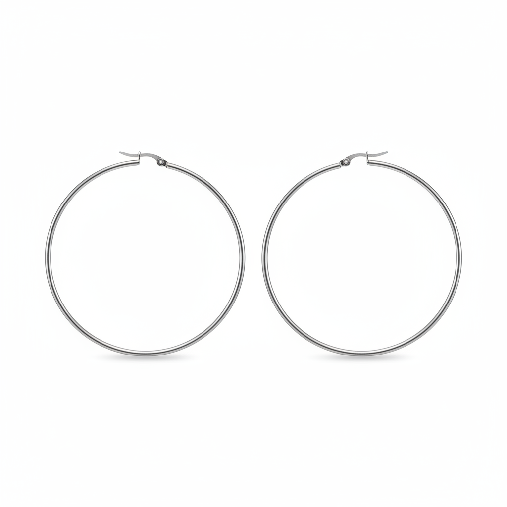 Hoop extra large argento – sfondo bianco