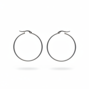 Hoop grande argento sottile – sfondo bianco