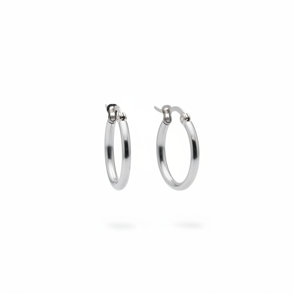 Hoop medio argento – sfondo bianco