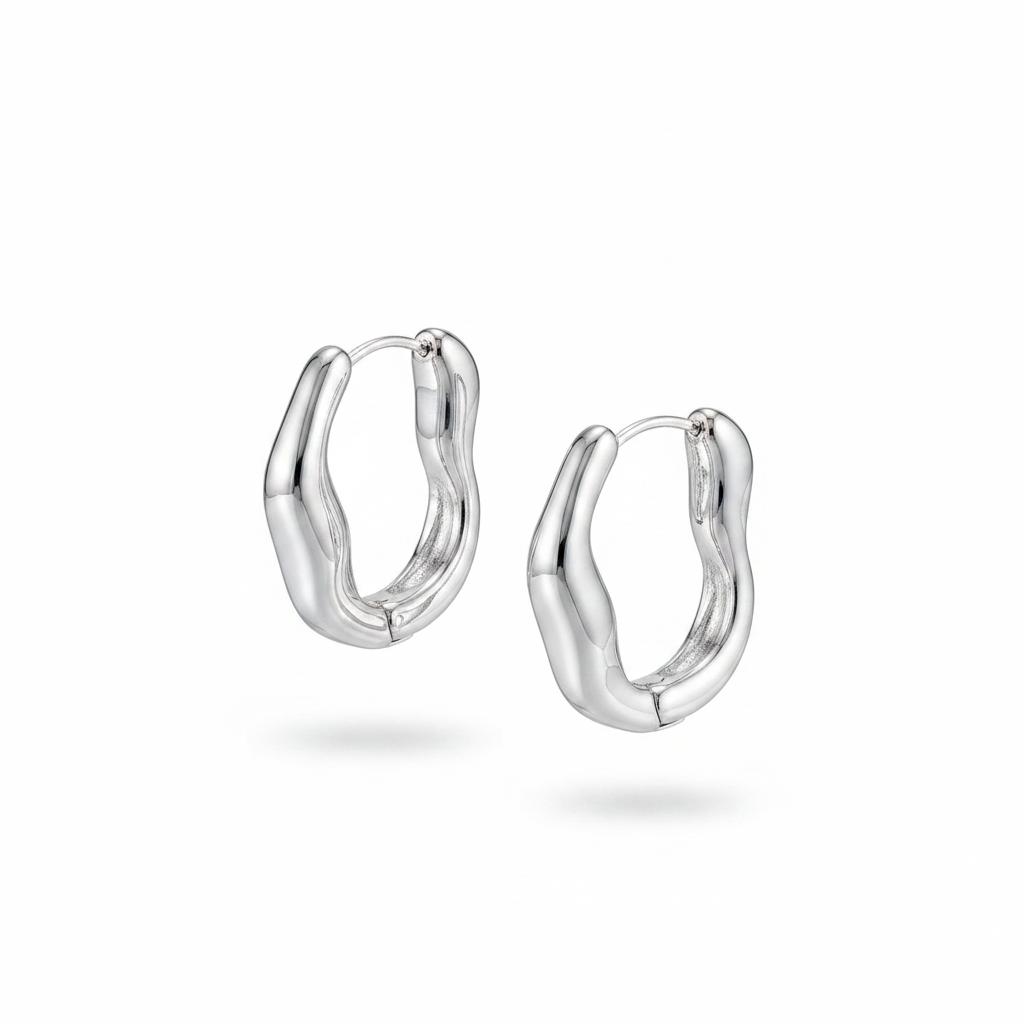 Hoop ondulato argento – coppia
