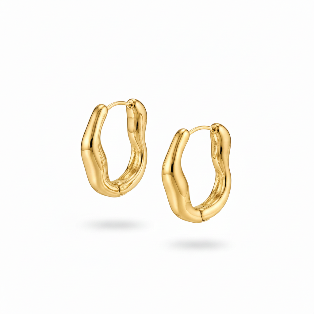 Hoop ondulato oro – coppia