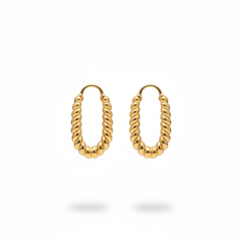 Hoop ovale croissant oro frontale