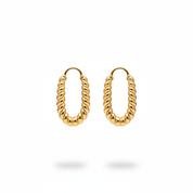 Hoop ovale croissant oro frontale