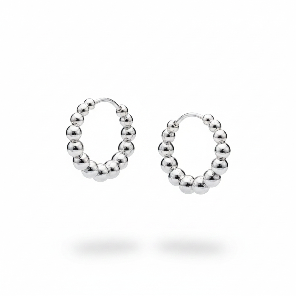 Hoop pallini graduati argento