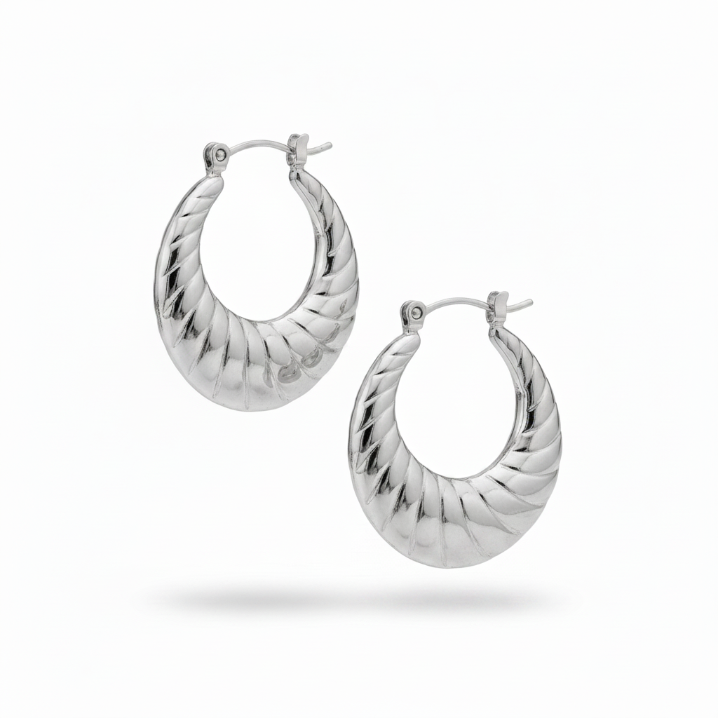 Hoop quilted argento – coppia
