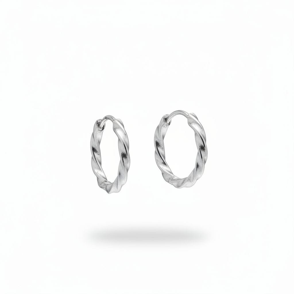 Hoop twisted argento small