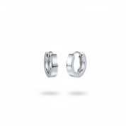 Huggie argentati flat band spessi – vista singola