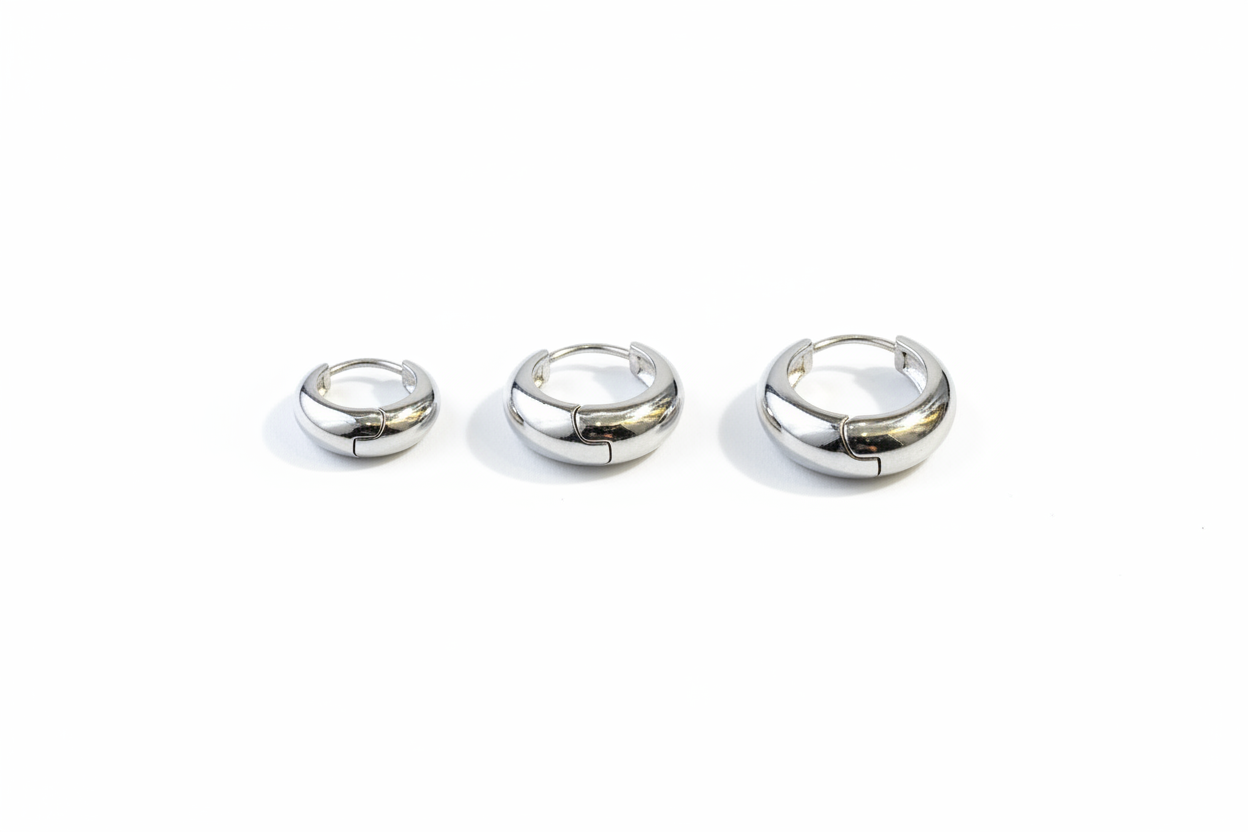 Huggie argento 3 misure – confronto