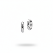 Huggie hoop argento texture organica