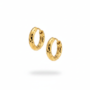 Huggie hoop oro texture organica